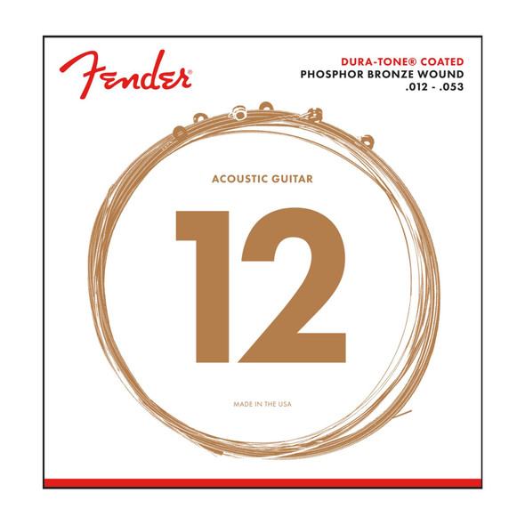Fender 860L Phosphor Bronze Dura Tone Coated Acoustic Strings 12-53