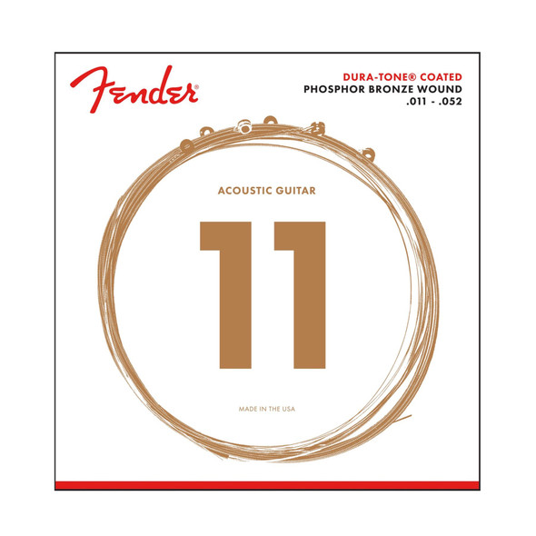 Fender 860M Phosphor Bronze Dura-Tone Coated Acoustic Strings 11-52