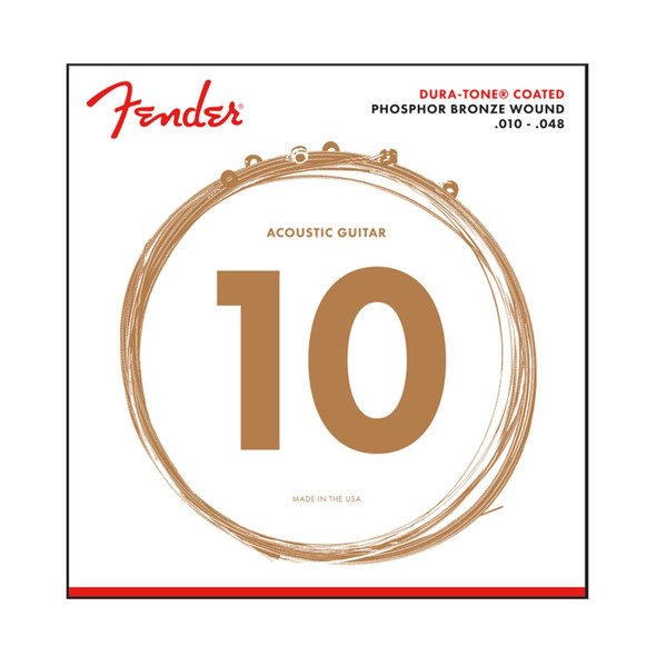 Fender 860XL Phosphor Bronze Dura Tone Coated Acoustic Strings 10-48