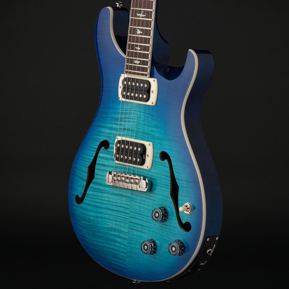PRS SE Hollowbody I Piezo in Lake Blue Burst with Gig Bag