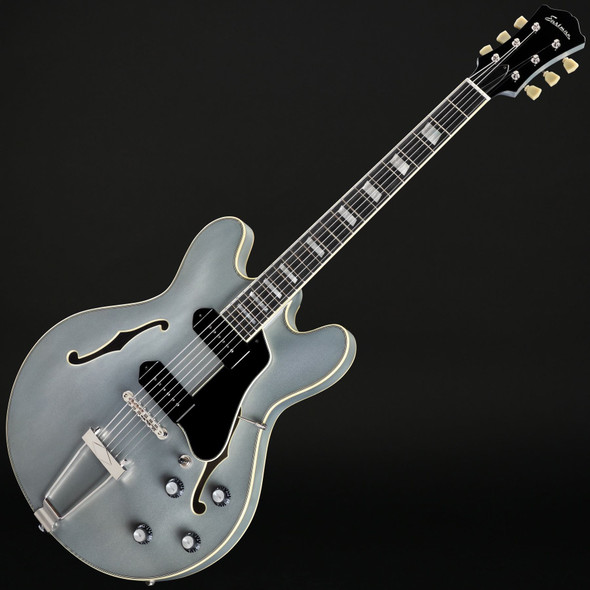 Eastman T64-T-IBM 16" Hollow Thinline, Trapeze in Ice Blue Metallic