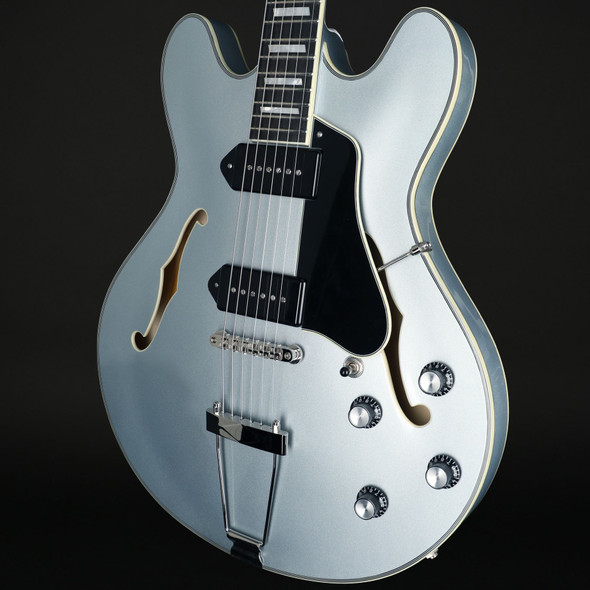 Eastman T64-T-IBM 16" Hollow Thinline, Trapeze in Ice Blue Metallic