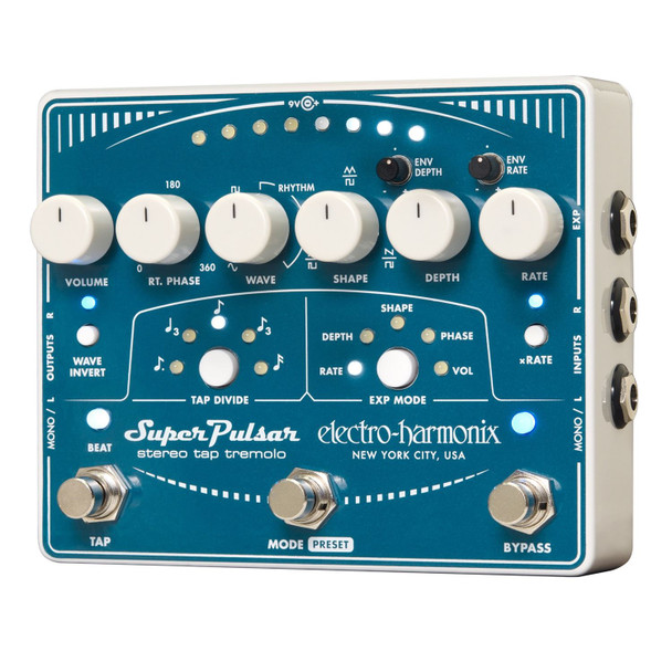 Electro Harmonix Super Pulsar Stereo Tap Tremolo Pedal