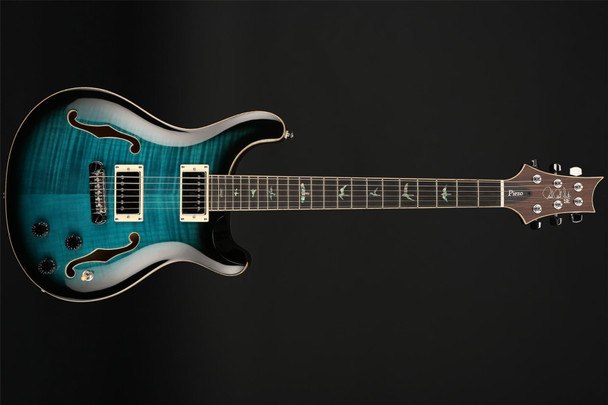 PRS SE Hollowbody II Piezo in Peacock Blue Smokeburst with Case #E25611