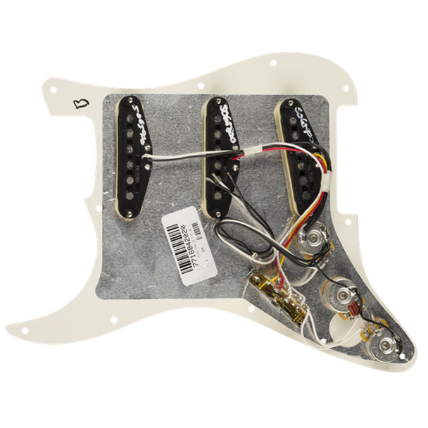 Fender Pre-Wired Strat Pickguard, Tex-Mex SSS, Parchment 11 Hole PG