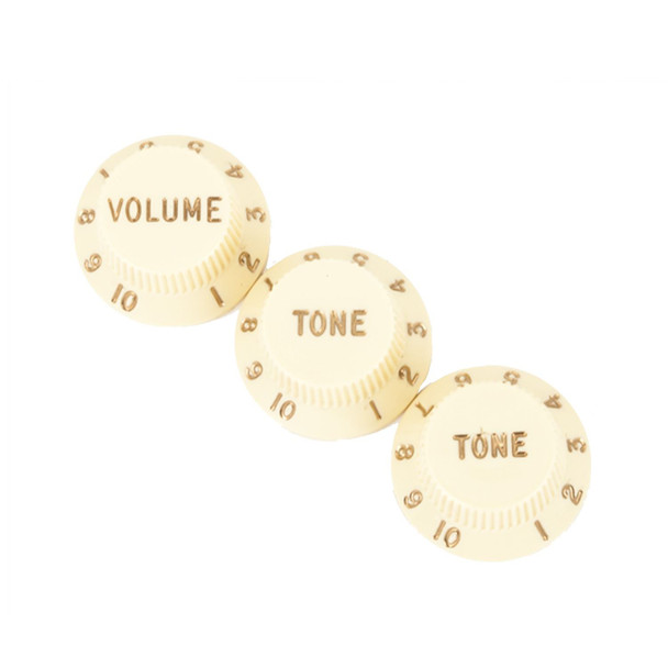 Fender Stratocaster Knobs, Aged White (Volume, Tone, Tone)