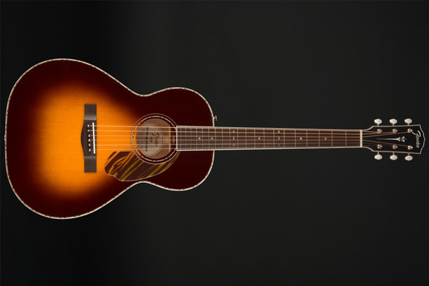 Fender PS-220E Parlor Electro Acoustic, Ovangkol Fingerboard in 3-Color Vintage Sunburst with Case