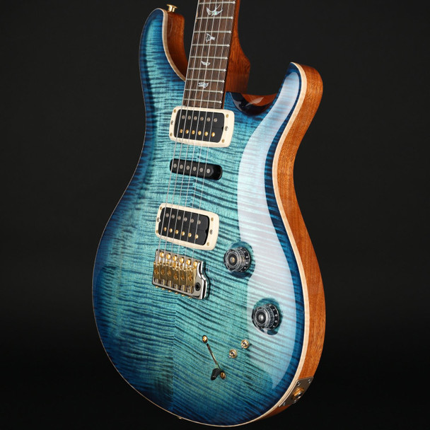 PRS Modern Eagle V Wood Library 10 Top, Ziricote Fingerboard in Cobalt Blue, Natural Back with Black Paisley Case #0378723