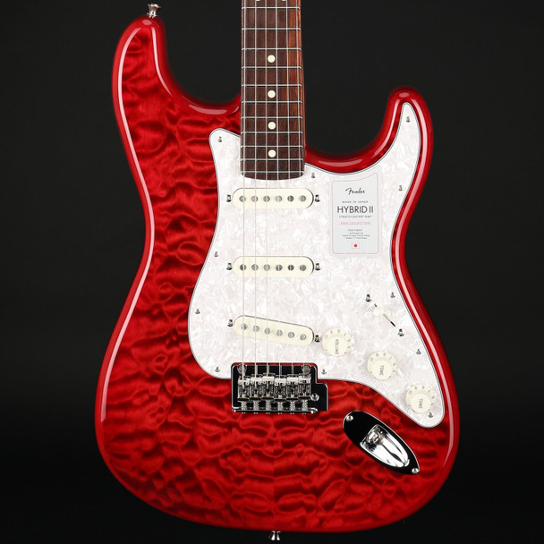 Fender 2024 Collection Made in Japan Hybrid II Stratocaster, Rosewood Fingerboard in Quilt Red Beryl #JD23028520
