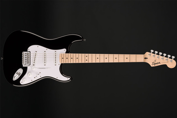 Squier Sonic Stratocaster, Maple Fingerboard, White Pickguard in Black