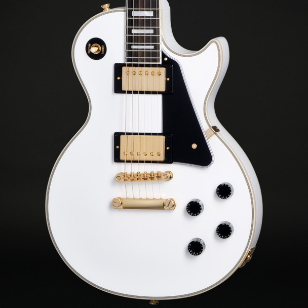 Epiphone Inspired by Gibson Custom Les Paul Custom in Alpine White with Case