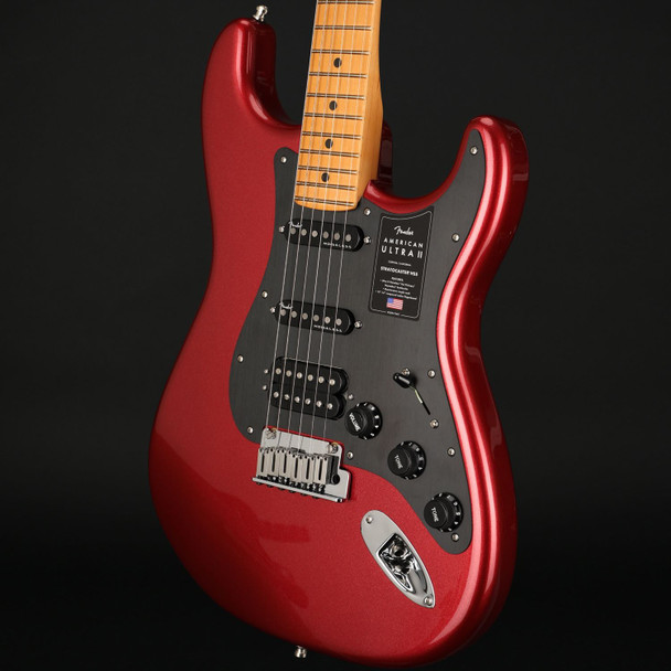 Fender American Ultra II Stratocaster HSS, Maple Fingerboard in Sinister Red with Case #US240029598 - As New
