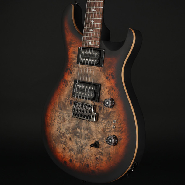 PRS SE Custom 24-08 Poplar Burl Limited Edition in Charcoal Cherry Midnight Burst with Gig Bag #G113263