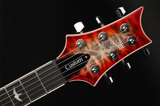 PRS SE Custom 24-08 Quilt in Charcoal Cherry Burst with Gig Bag #G098754