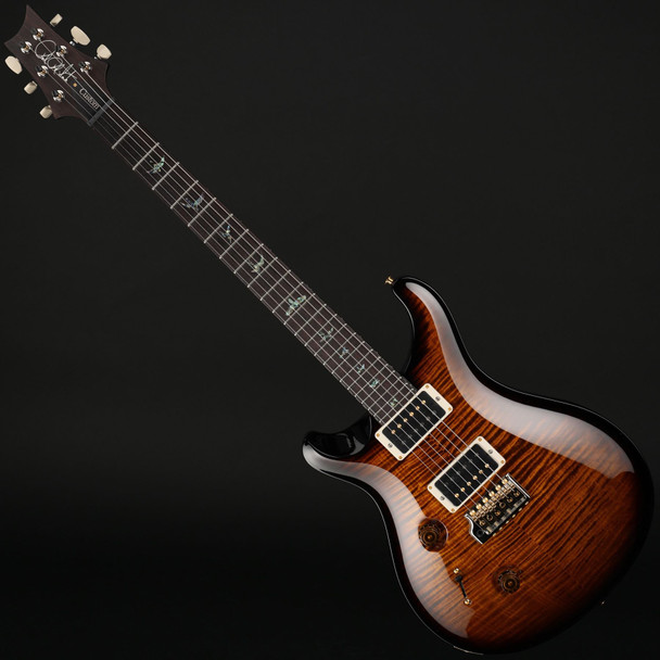 PRS Wood Library Custom 24 10-Top Left Handed in Black Goldburst #0380309