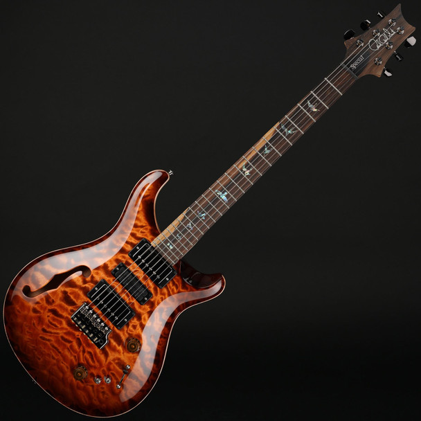 PRS Wood Library Special Semi-Hollow 22 10-Top Quilt, Flame Maple Neck in Copperhead Burst with Black Paisley Case #0379109