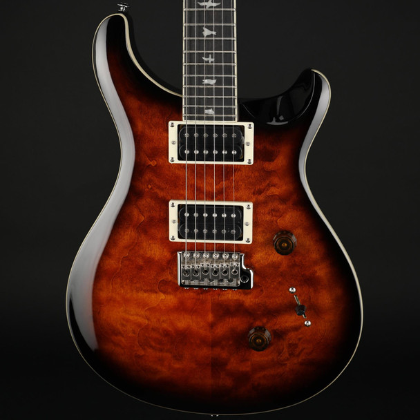 PRS SE Custom 24 Quilt in Black Gold Burst with Gig Bag #H010709