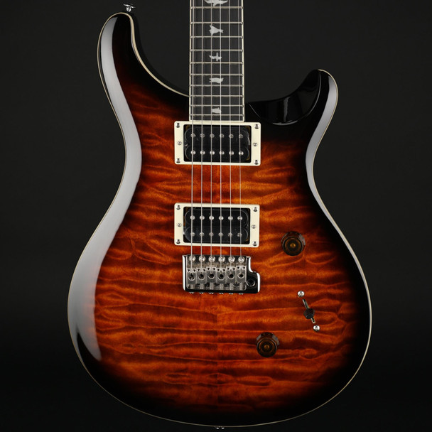 PRS SE Custom 24 Quilt in Black Gold Burst with Gig Bag #H016964