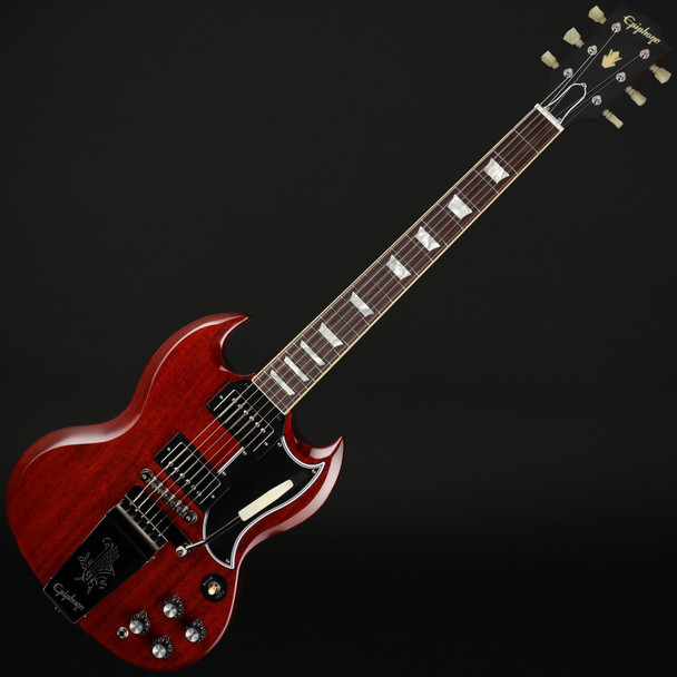 Epiphone 1964 SG Standard with Maestro Vibrola Reissue in Cherry Red with Case