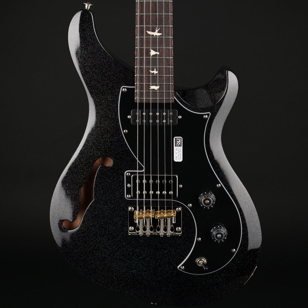 PRS S2 Vela Semi-Hollow, Mahogany Neck in Black Rainbow Holoflake #S2085375