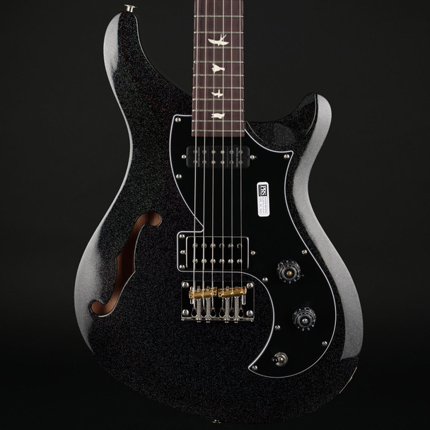 PRS S2 Vela Semi-Hollow, Cuban Mahogany Neck in Black Rainbow Holoflake #S2085110