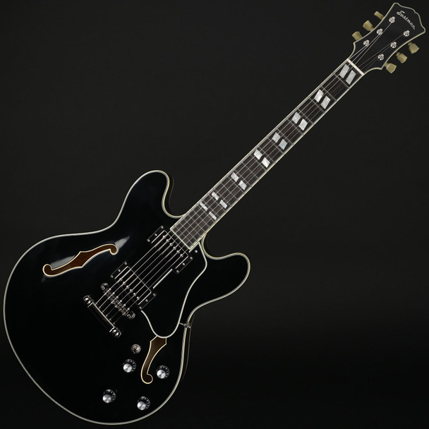 Eastman T486-BK 16" Thinline, Seymour Duncan Pickups in Black with Case #P2302468