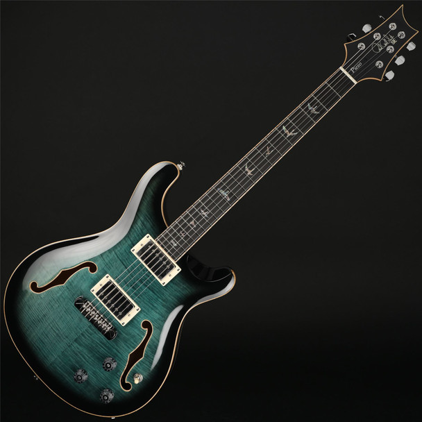 PRS SE Hollowbody II Piezo in Peacock Blue Smokeburst with Case #I00824