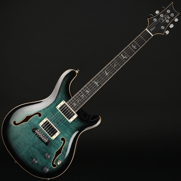 PRS SE Hollowbody II Piezo in Peacock Blue Smokeburst with Case #I00824