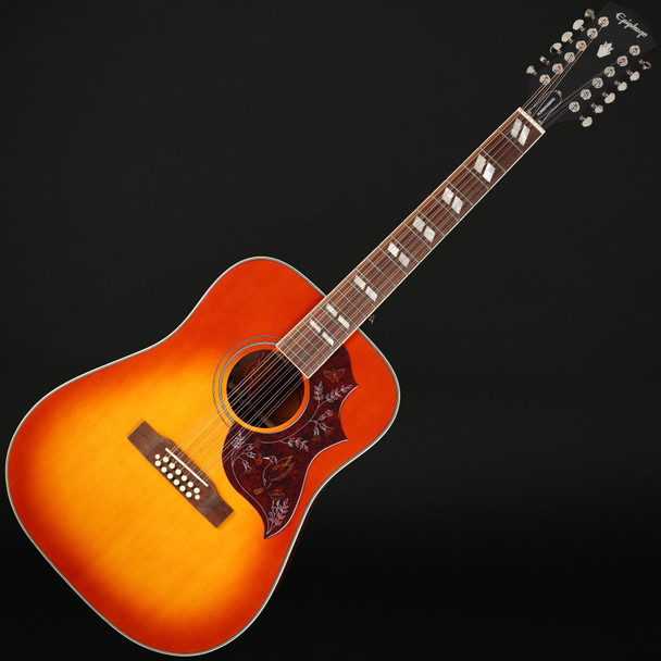 Epiphone Inspired by Gibson Hummingbird 12-String Electro Acoustic in Aged Cherry Burst Gloss #25072306216