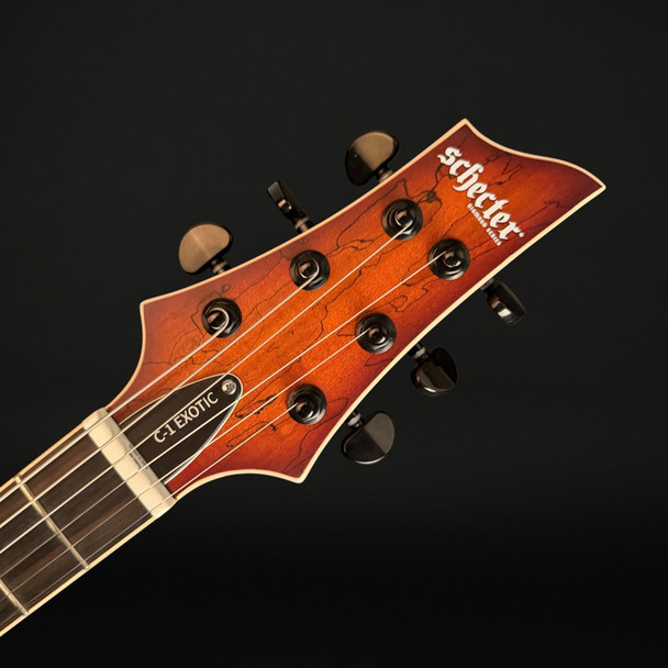 Schecter C-1 Exotic Spalted Maple in Satin Natural Vintage Burst #IM25110692