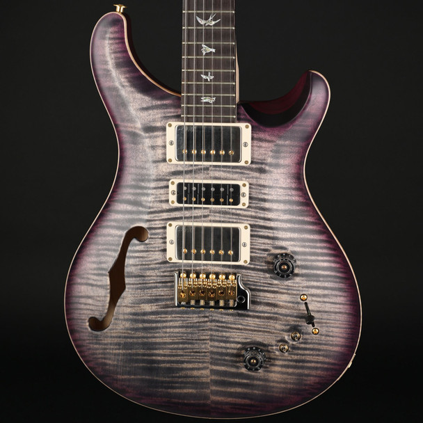 PRS Wood Library Special Semi-Hollow 10-Top, Flame Maple Neck in Charcoal Purpleburst Satin #0387800