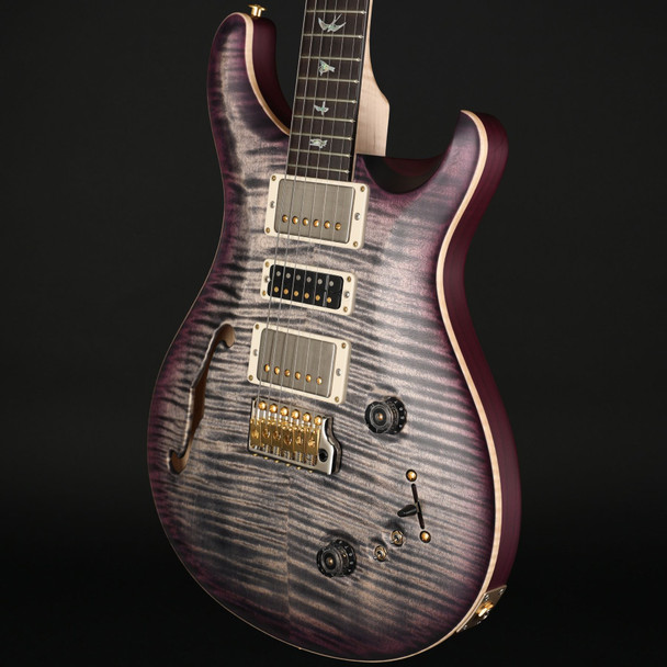 PRS Wood Library Special Semi-Hollow 10-Top, Flame Maple Neck in Charcoal Purpleburst Satin #0387800