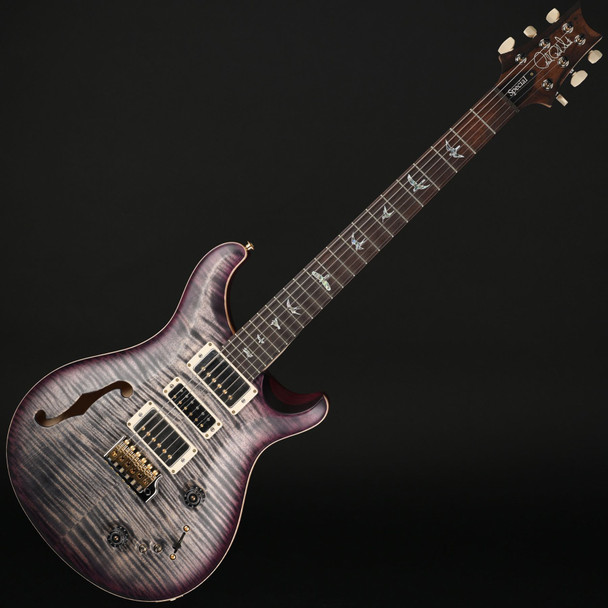 PRS Wood Library Special Semi-Hollow 10-Top, Flame Maple Neck in Charcoal Purpleburst Satin #0387800