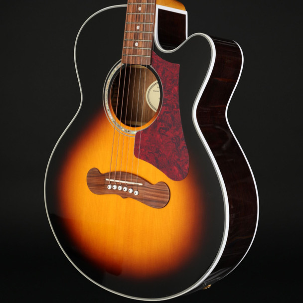 Epiphone J-200 EC Studio Parlor Electro Acoustic Guitar in Vintage Sunburst #25062302789