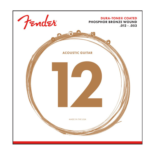 Fender 860L Phosphor Bronze Dura Tone Coated Acoustic Strings 12-53