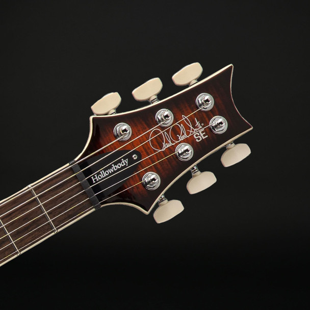 PRS SE Hollowbody I Piezo in Orange Tiger Smokeburst with Gig Bag