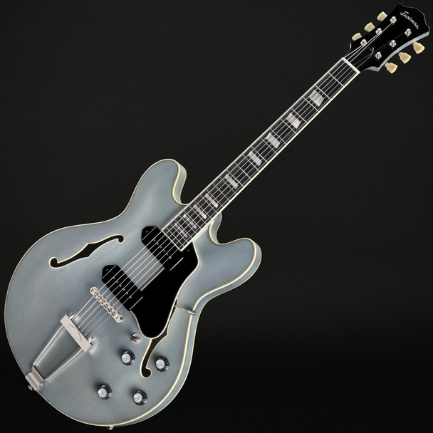 Eastman T64-T-IBM 16" Hollow Thinline, Trapeze in Ice Blue Metallic