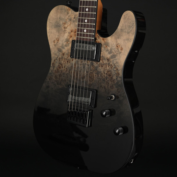 Schecter PT Standard in Black Fade Burst Burl