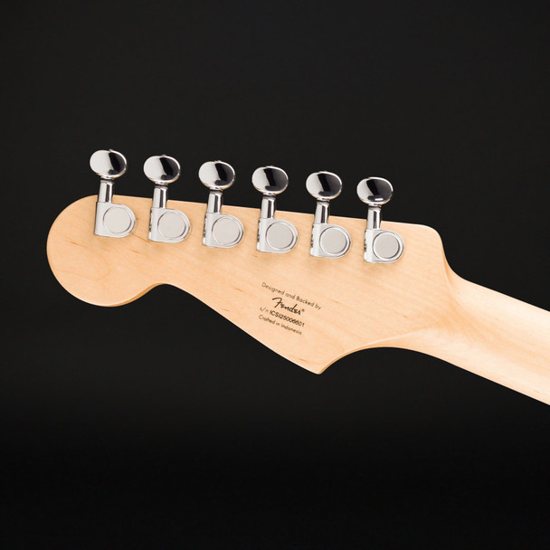 Squier Mini Stratocaster, Maple Fingerboard, White Pickguard in California Blue