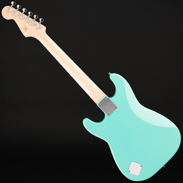 Squier Mini Stratocaster, Maple Fingerboard, White Pickguard in Sea Foam Green