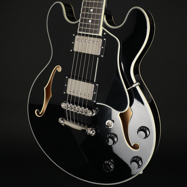 Eastman T484-BK 14" Thinline, Seymour Duncan Pickups in Black #P2402068