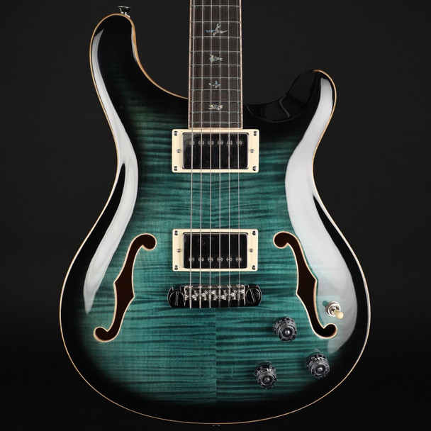 PRS SE Hollowbody II Piezo in Peacock Blue Smokeburst with Case #I01494