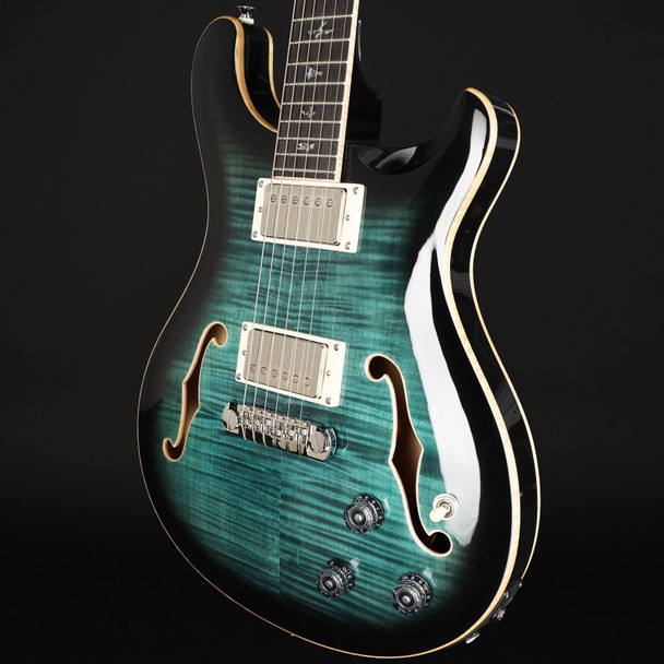PRS SE Hollowbody II Piezo in Peacock Blue Smokeburst with Case #I01494