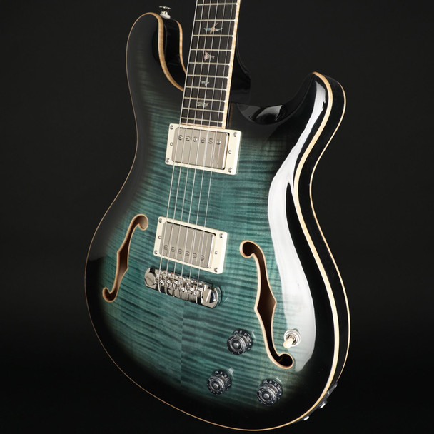 PRS SE Hollowbody II Piezo in Peacock Blue Smokeburst with Case #I01447