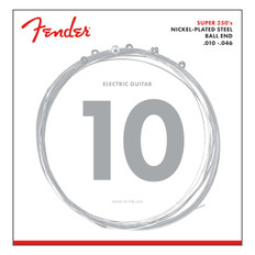 Fender Super 250 Guitar Strings, Nickel Plated Steel, Ball End, 250R Gauges .010-.046