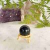 Shungite Sphere with Gold-Tone Stand