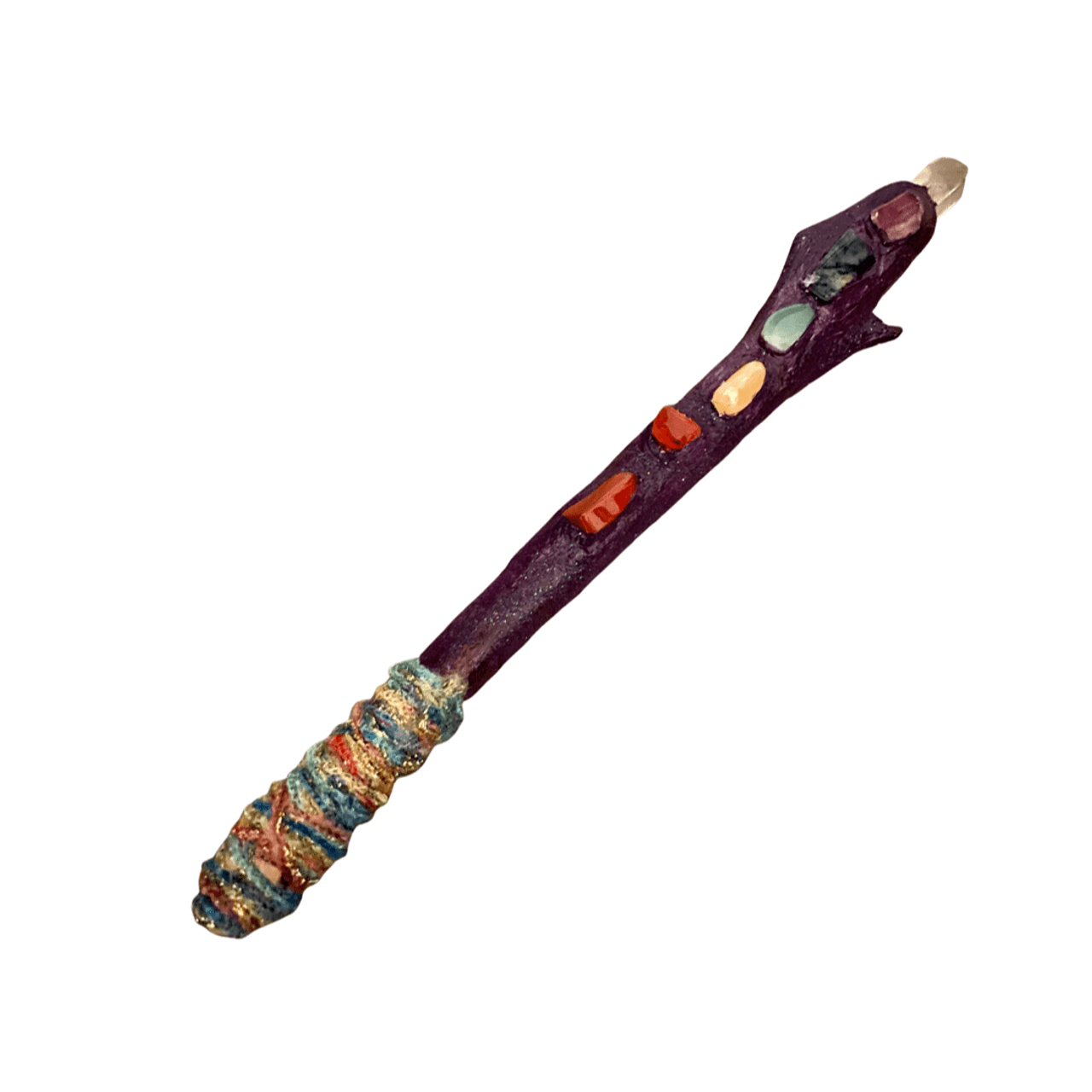 Chakra Crystal Wand with Triquetra Wax Seal