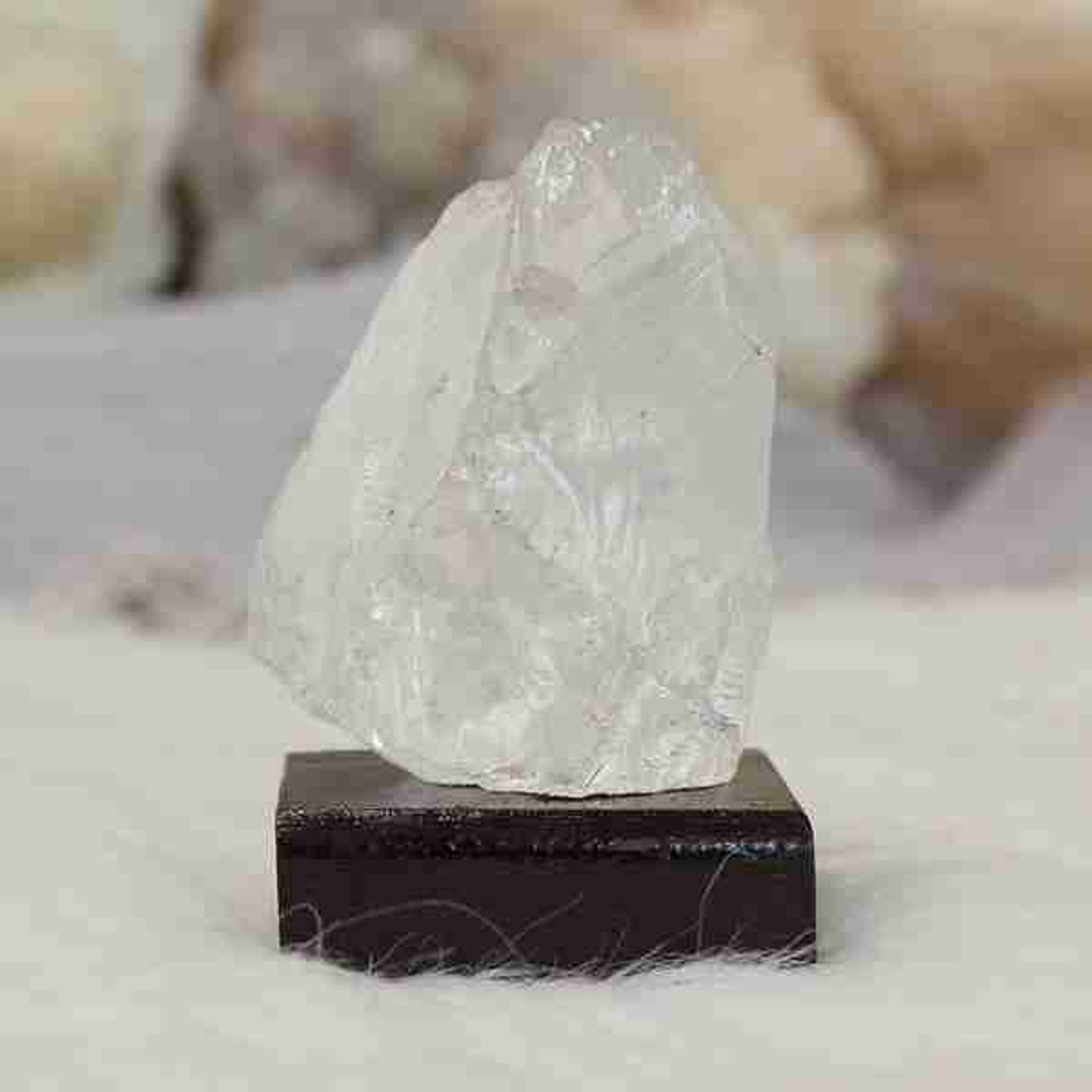 Clear Quartz Raw Crystal On Stand