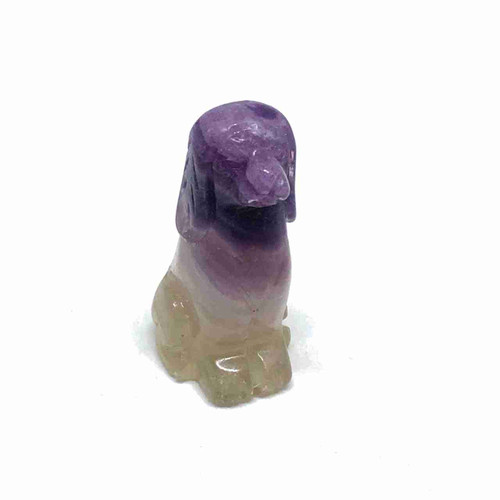 Purple Fluorite Dog Figurine