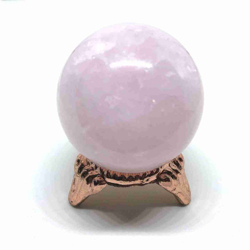 Rose Quartz Sphere with Rose-Gold-Tone Stand